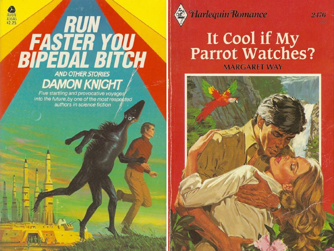 Young adult book cover parodies by Paperback Paradise.