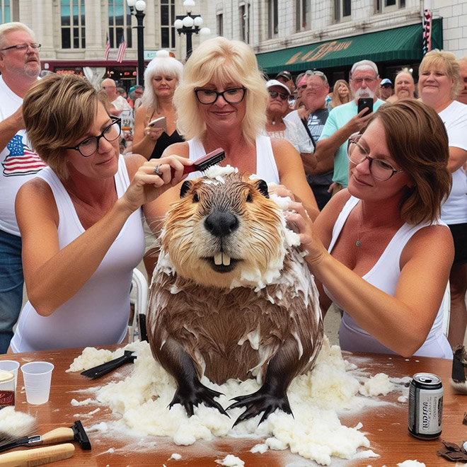 Annual beaver shaving competition.