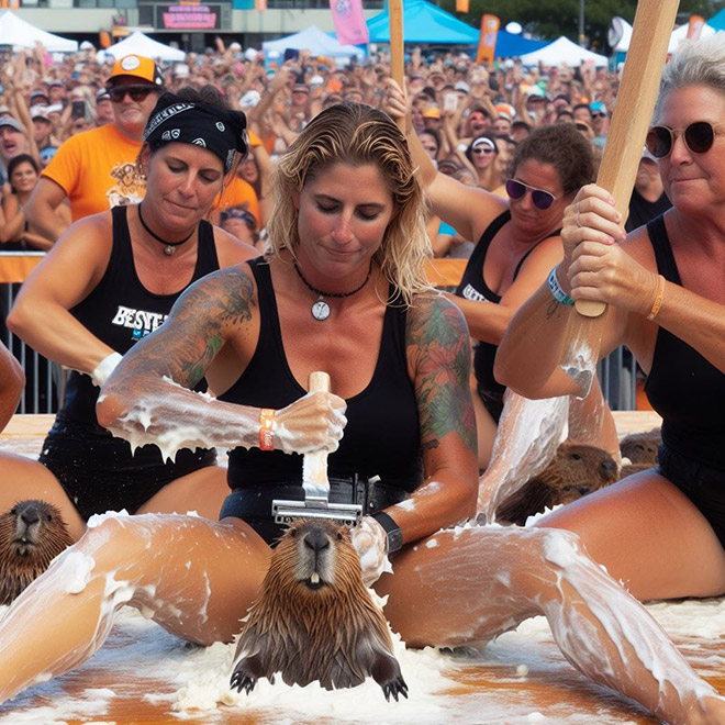 Annual beaver shaving competition.