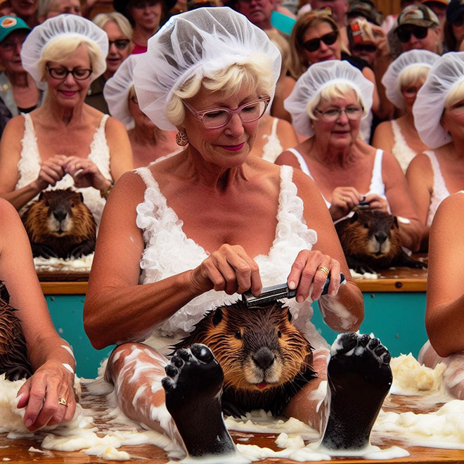 Annual beaver shaving competition.