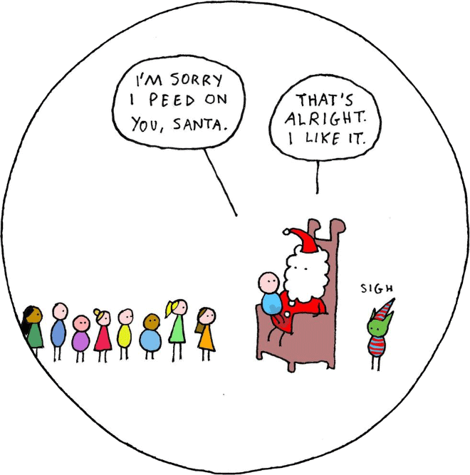 Christmas cartoon by Hugleikur Dagsson.