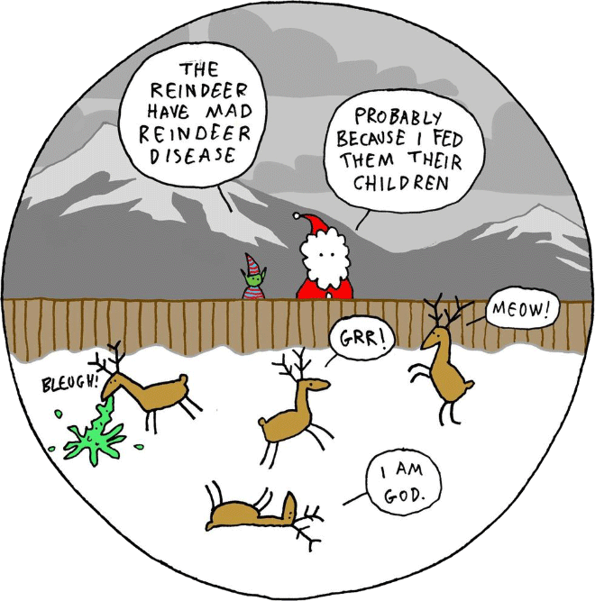 Christmas cartoon by Hugleikur Dagsson.