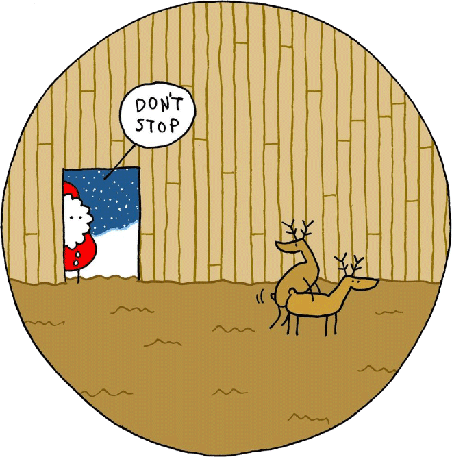 Christmas cartoon by Hugleikur Dagsson.