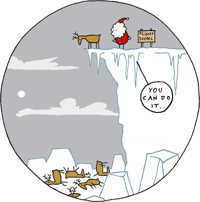 Christmas cartoon by Hugleikur Dagsson.