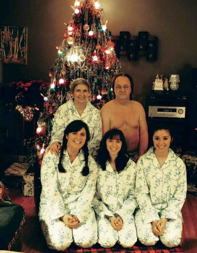 Awkward Christmas family photo.