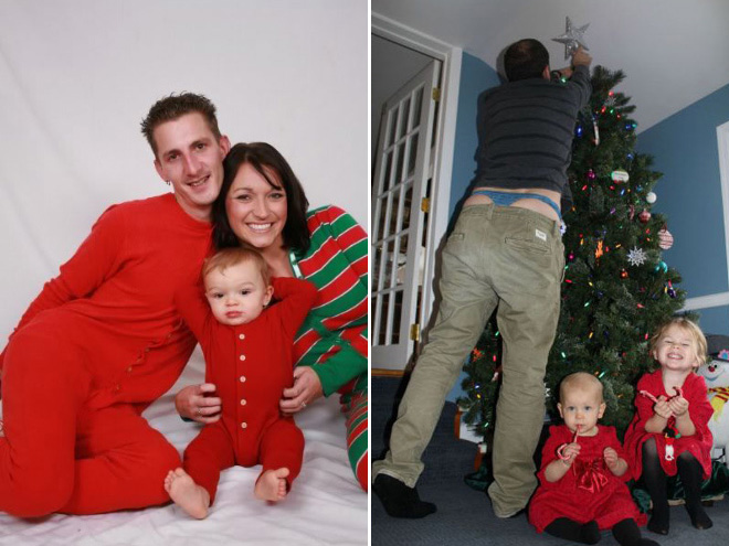 Awkward Christmas family photos.