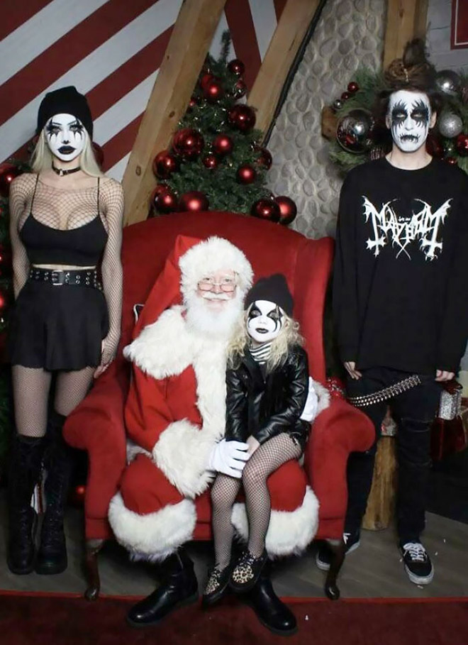 Awkward Christmas family photo.