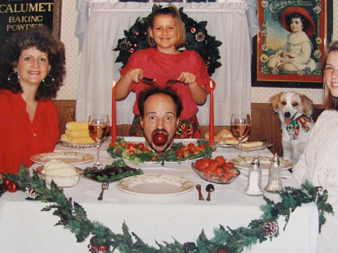 Awkward Christmas family photo.