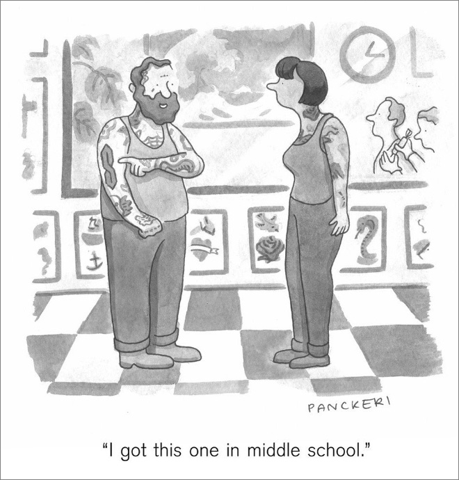 Funny cartoon by Drew Panckeri.