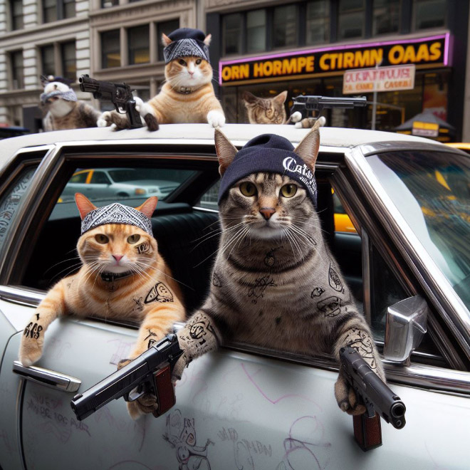 Cat gangsters.