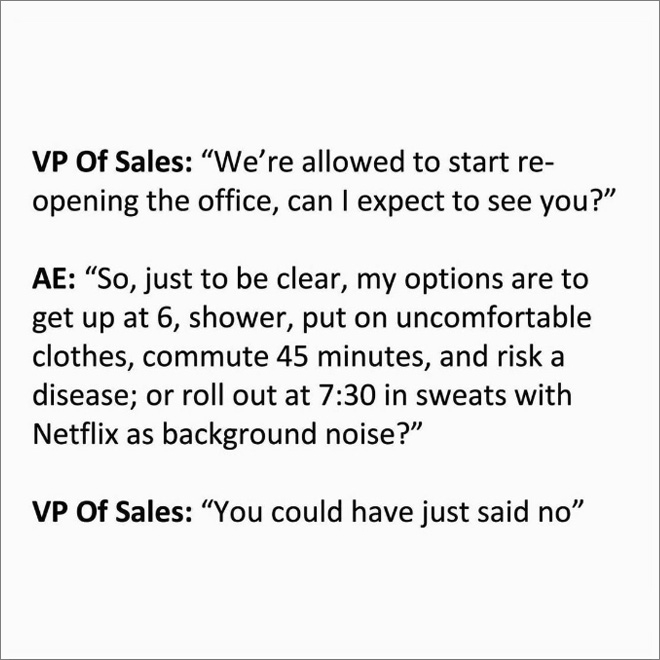 Overheard sales conversation.