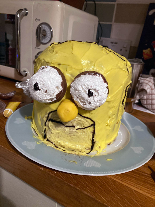 Funny cake fail.