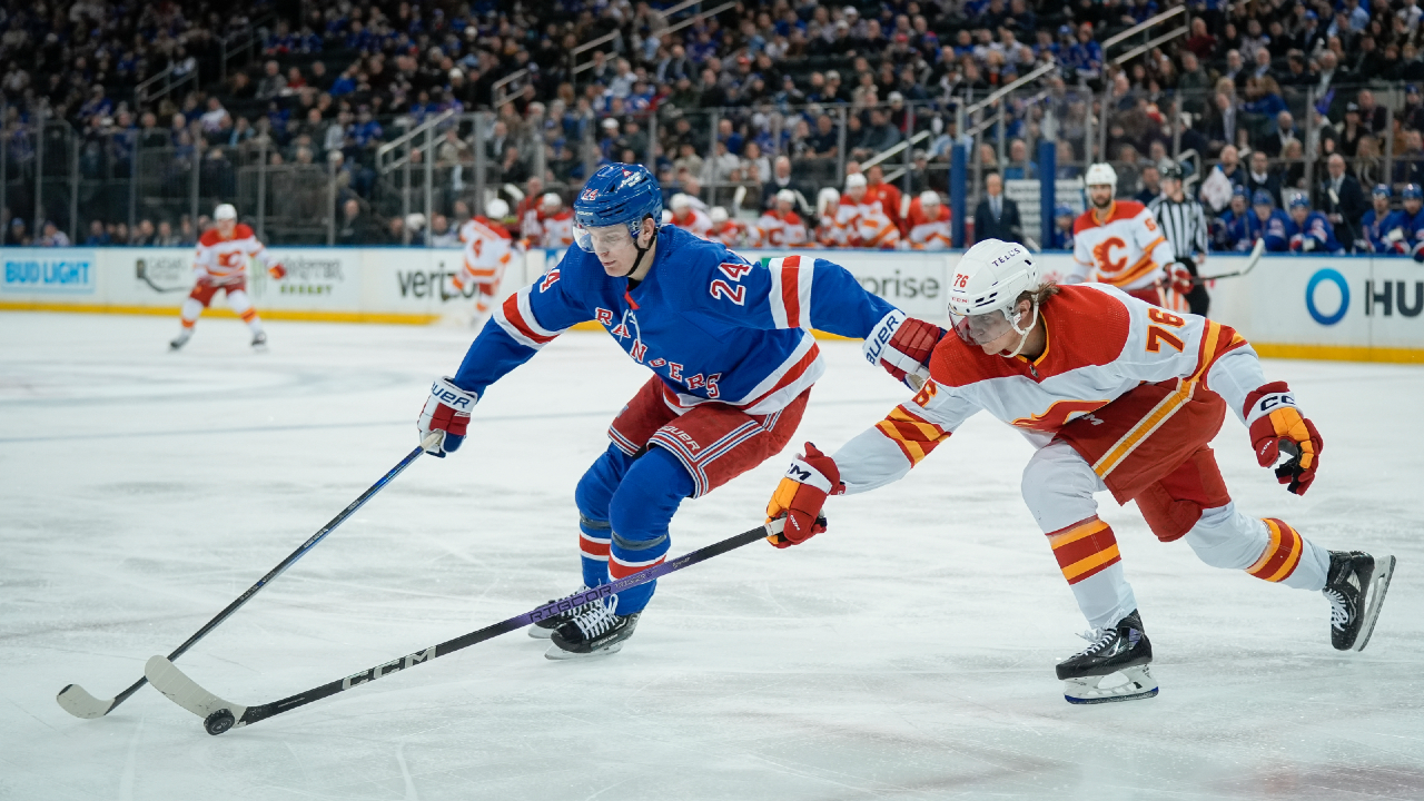 Flames’ four-game win streak ends after loss to Shesterkin, Rangers