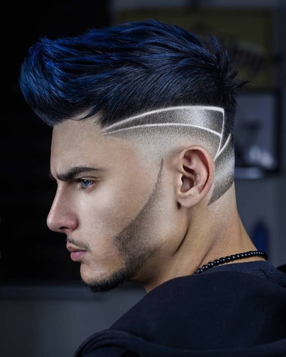 Men's Blue Colour hair highlights