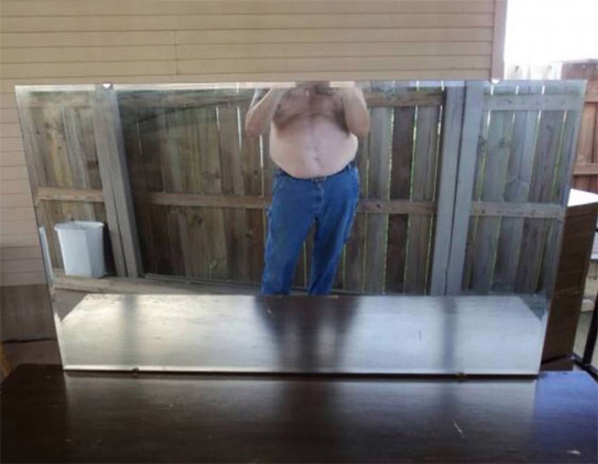 Looking at people trying to sell mirrors is hilarious.