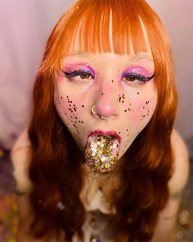Women On Instagram Are Licking Glitter For Attention