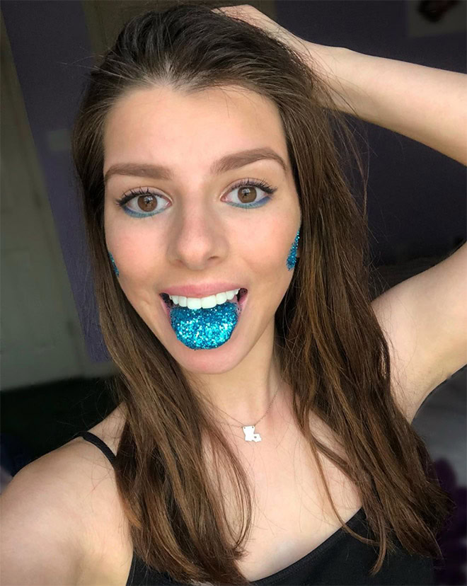 Some women on Instagram are licking glitter for attention.