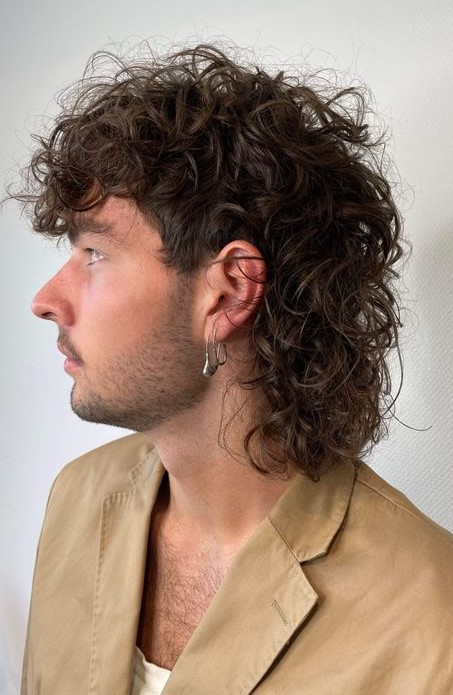 Curly Medium Mullet Haircut