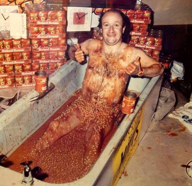 Some people just love bathing in beans...