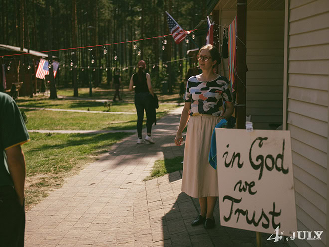 People in Poland roleplaying as Americans.