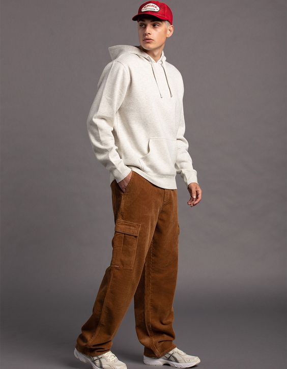 Corduroy Pants With Sweatshirt