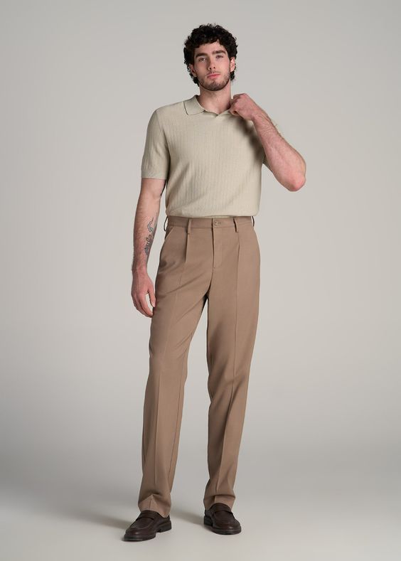 Pleated Trouser with Polo T-Shirt