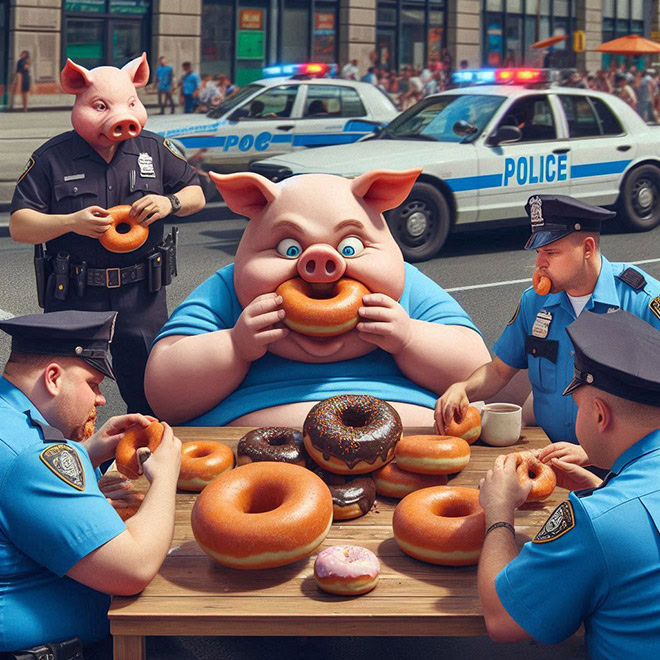 Police donut eating contest.