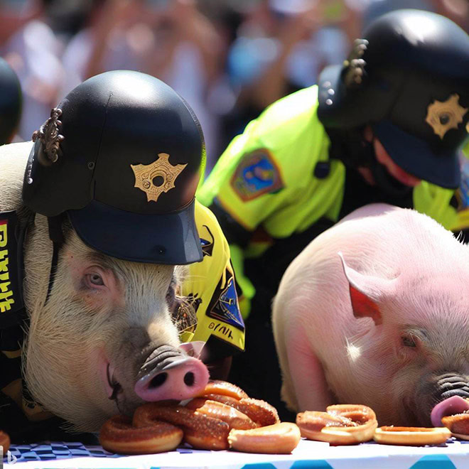 Police donut eating contest.