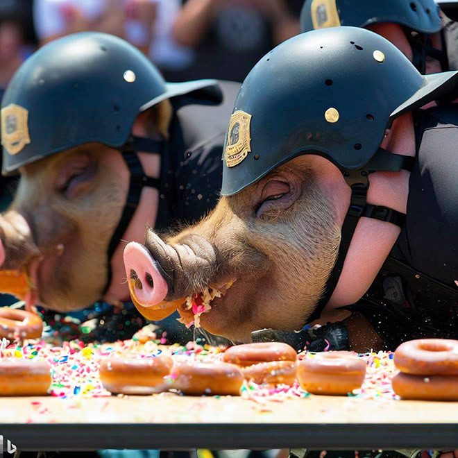 Police donut eating contest.