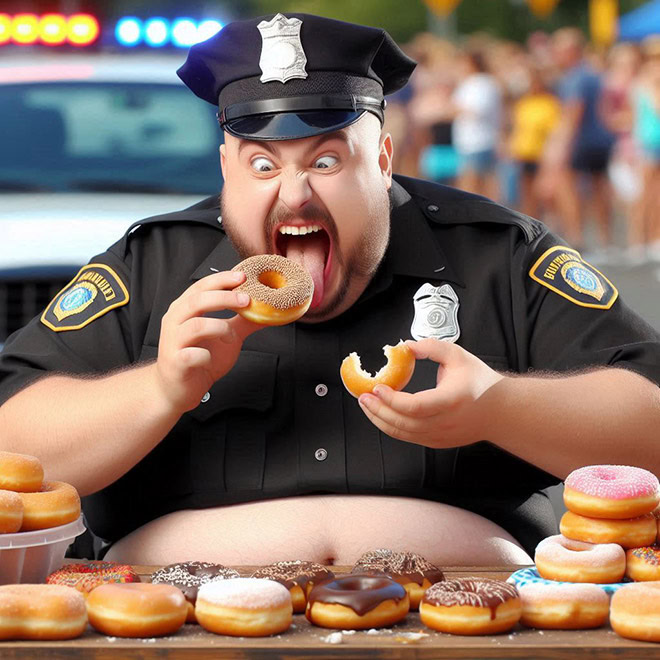 Police donut eating contest.