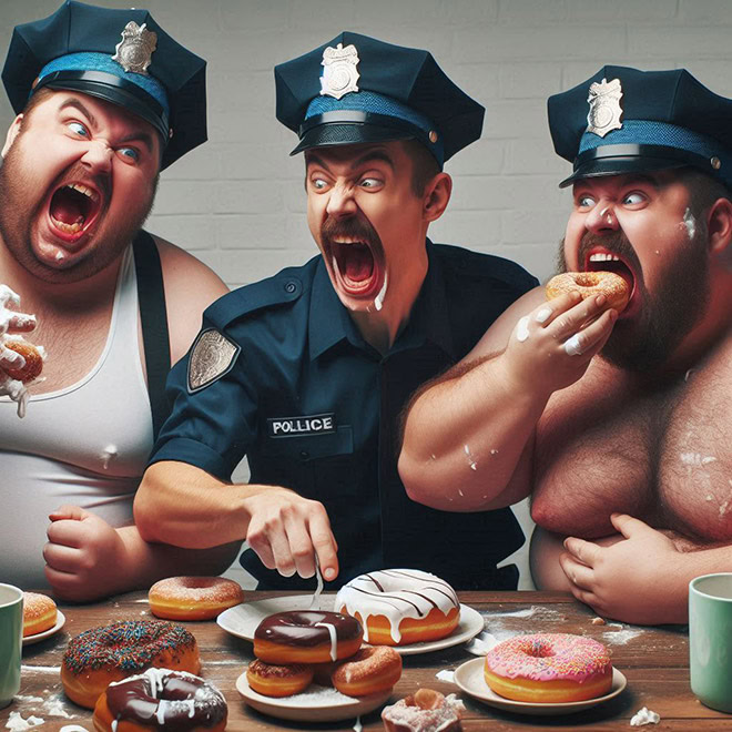 Police donut eating contest.