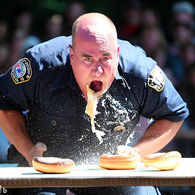 Police donut eating contest.