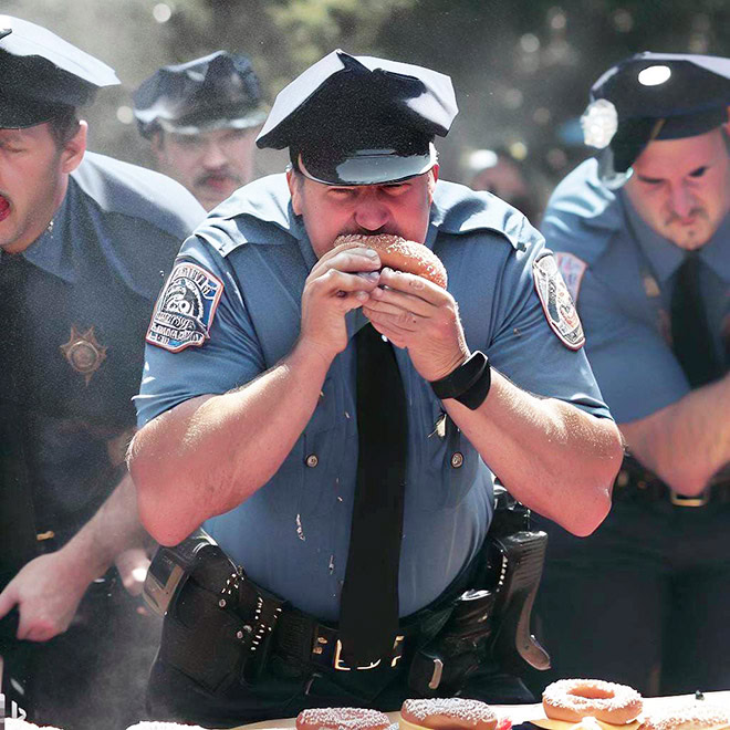 Police donut eating contest.