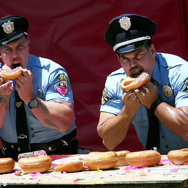 Police donut eating contest.