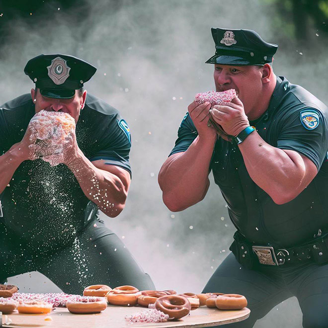 Police donut eating contest.