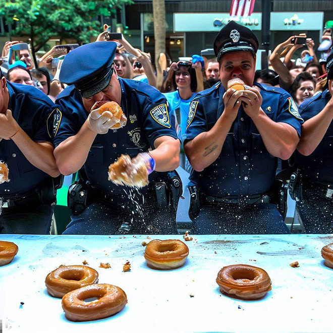 Police donut eating contest.