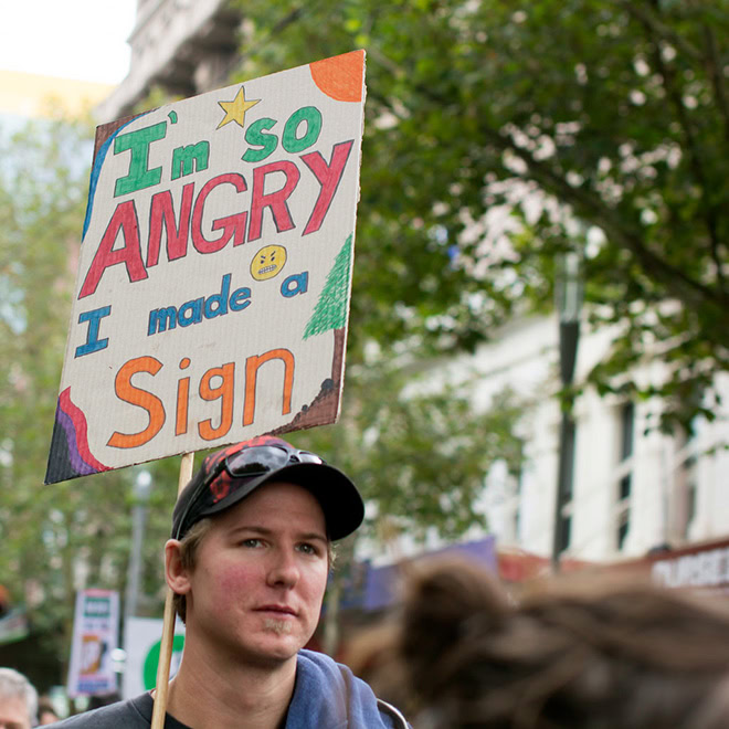 Hilariously polite protest sign.