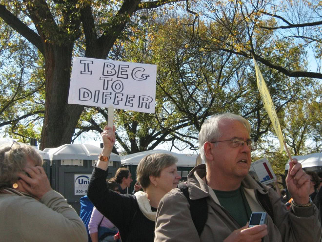 Hilariously polite protest sign.