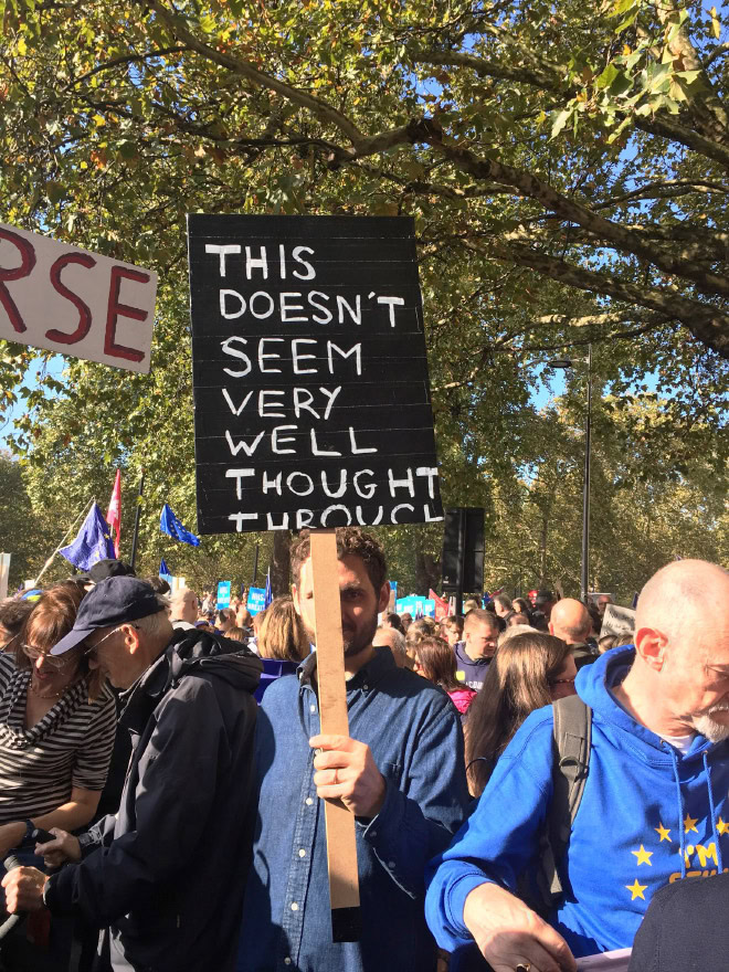 Hilariously polite protest sign.