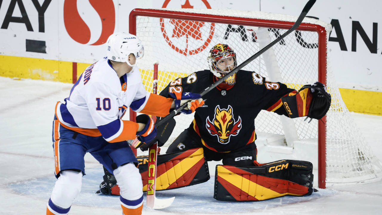 Dustin Wolf solid as Flames hang on for shootout win over Islanders