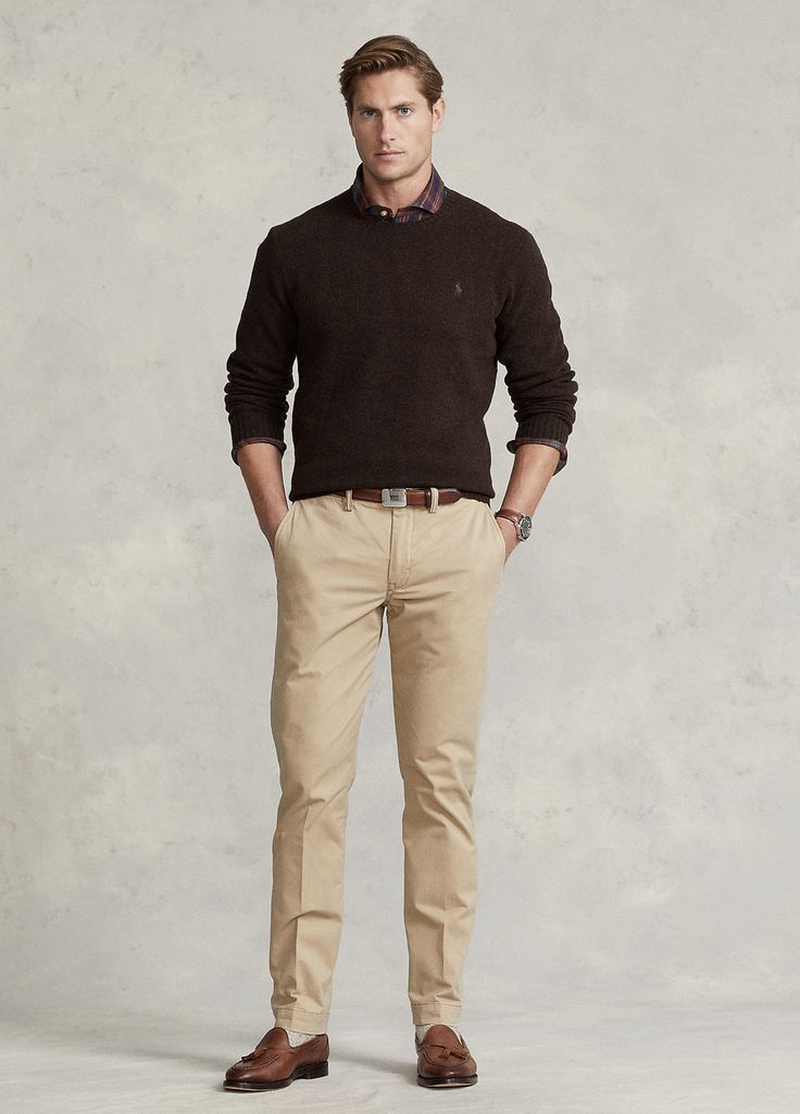 layered Sweater and Chinos Combo