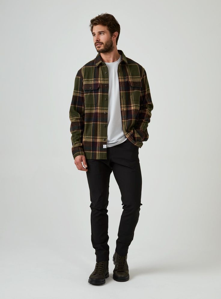 Plaid Shirt in Olive Shade