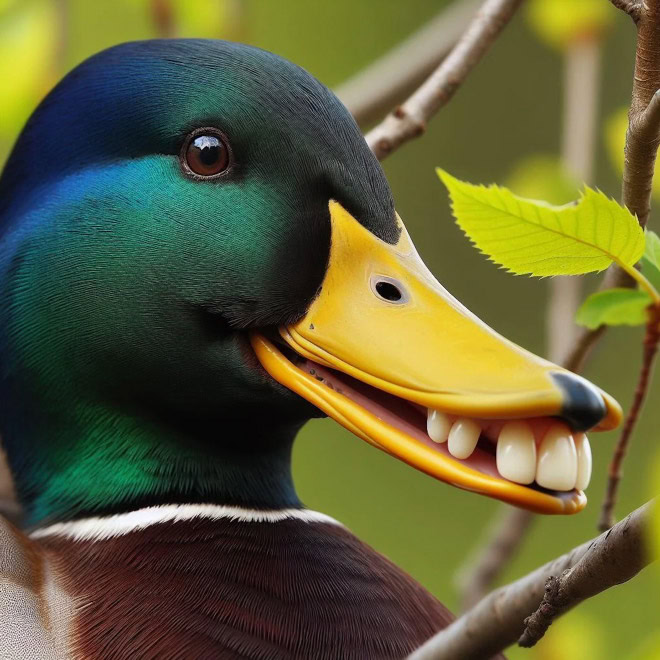 Animals with human teeth are hilariously creepy.