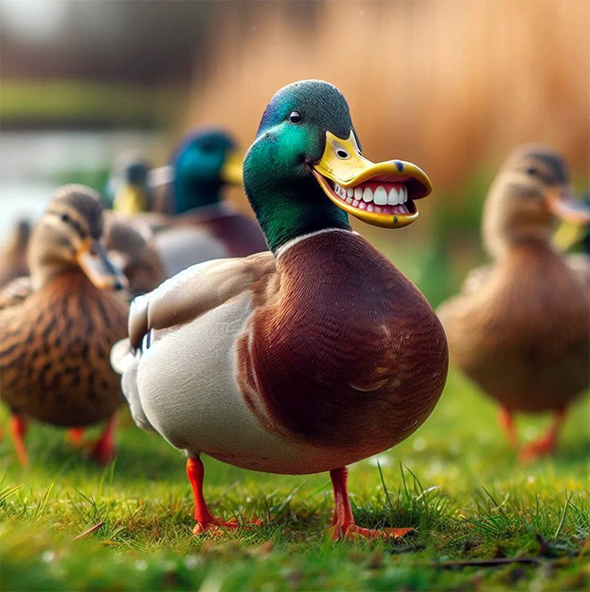 Animals with human teeth are hilariously creepy.