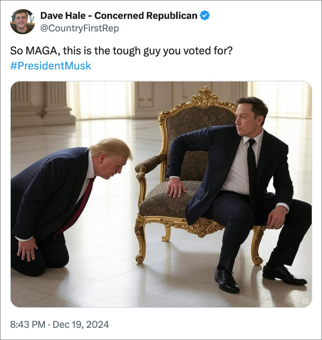 So MAGA, this is the tough guy you voted for? #PresidentMusk