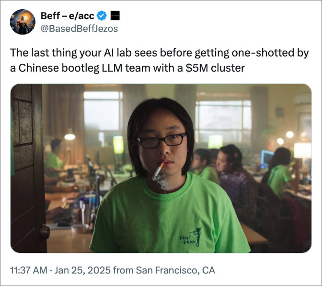 The last thing your AI lab sees before getting one-shotted by a Chinese bootleg LLM team with a $5M cluster