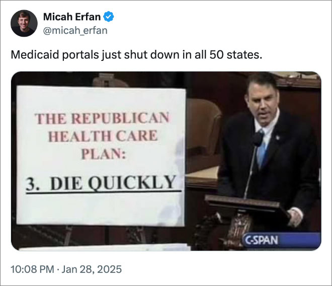 Medicaid portals just shut down in all 50 states.