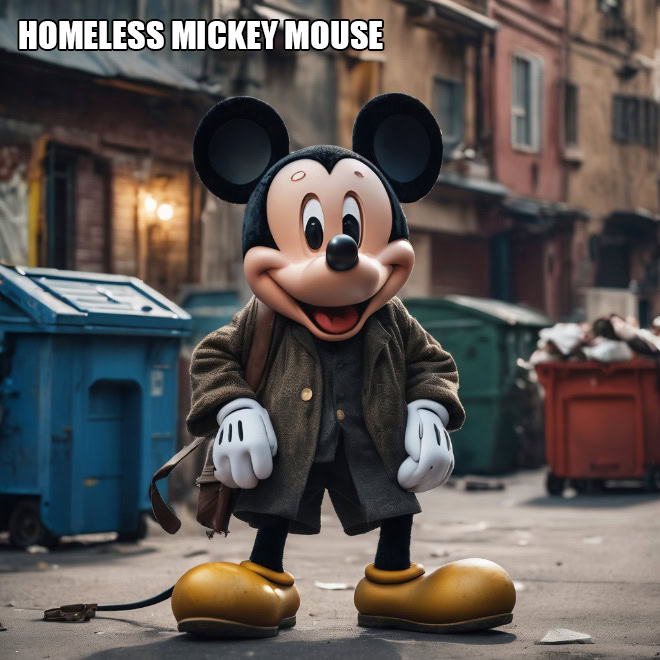 The secret life of Mickey Mouse, according to AI.