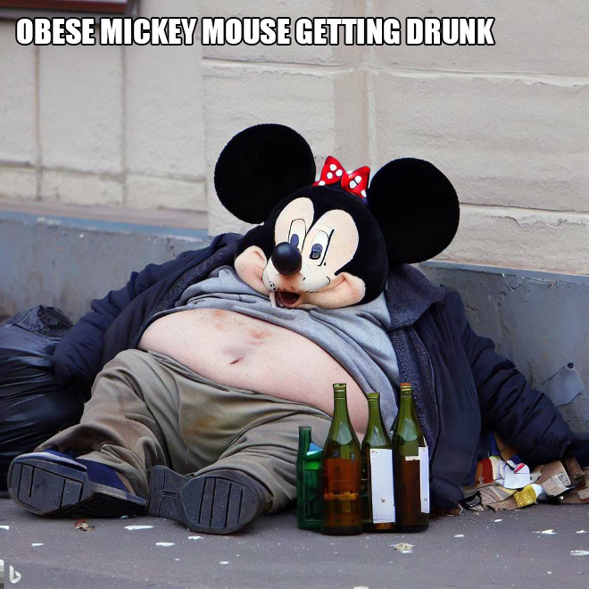 The secret life of Mickey Mouse, according to AI.