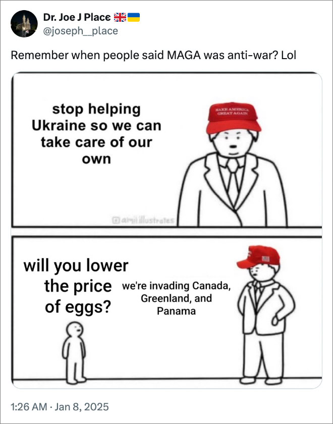 Remember when people said MAGA was anti-war? Lol